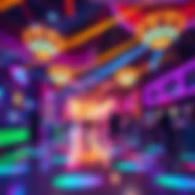 A vibrant dance floor filled with dynamic lights and colorful vibes