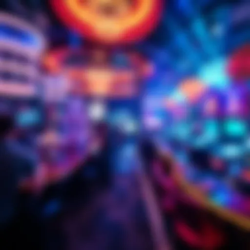 A stunning panoramic view of a Las Vegas nightclub with vibrant lighting