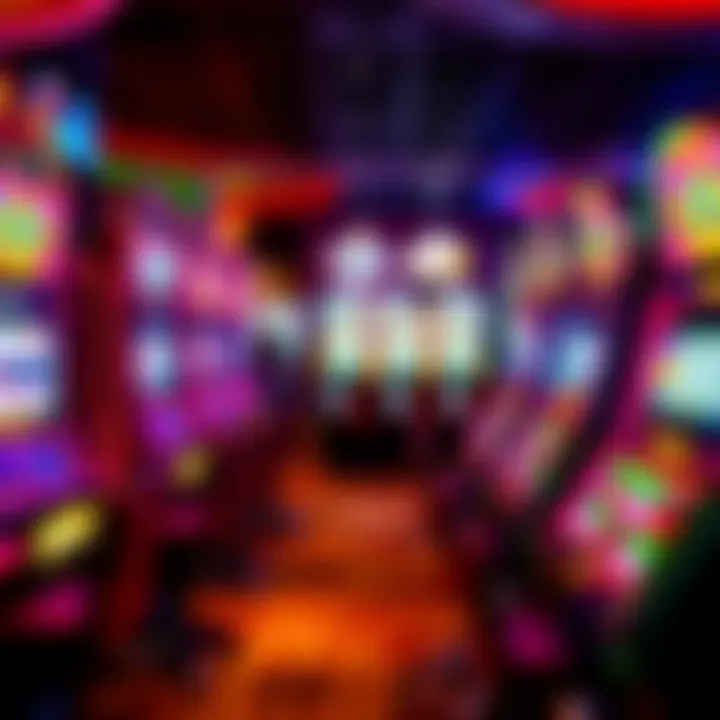 Colorful display of slot machines at Choctaw Casino