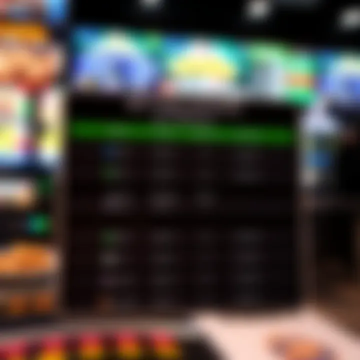 Comparison chart of betting options available