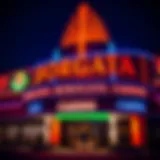 Borgata Casino exterior showcasing vibrant signage