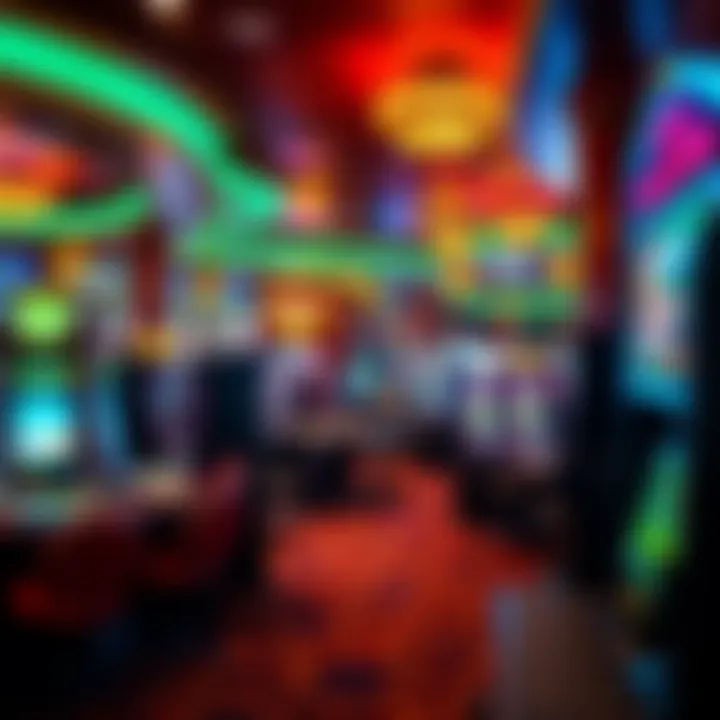 Interior gaming area featuring various gaming tables and slot machines