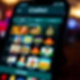 User interface of the Coushatta Casino app showcasing game selections