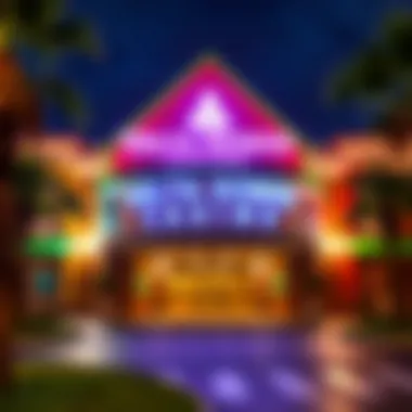 Exterior view of Delta Downs Casino showcasing its vibrant entrance post-reopening