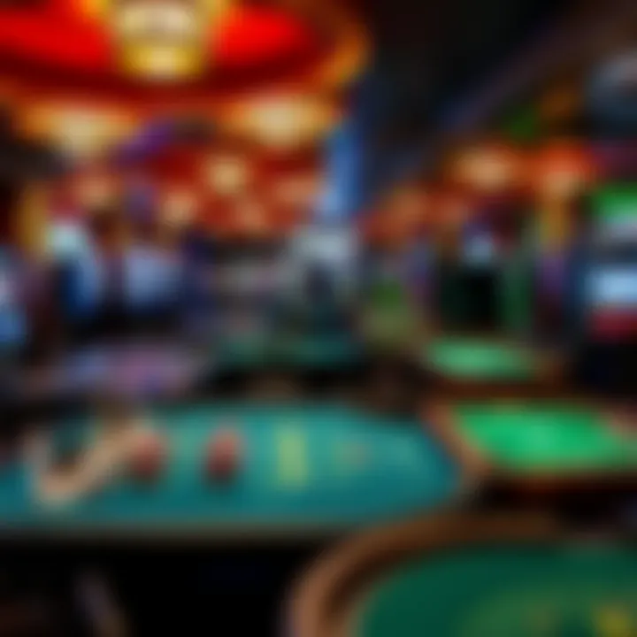 Diverse assortment of gaming tables showcasing various games