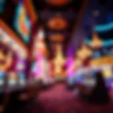 Luxurious casino ambiance featuring vibrant lights and elegant decor