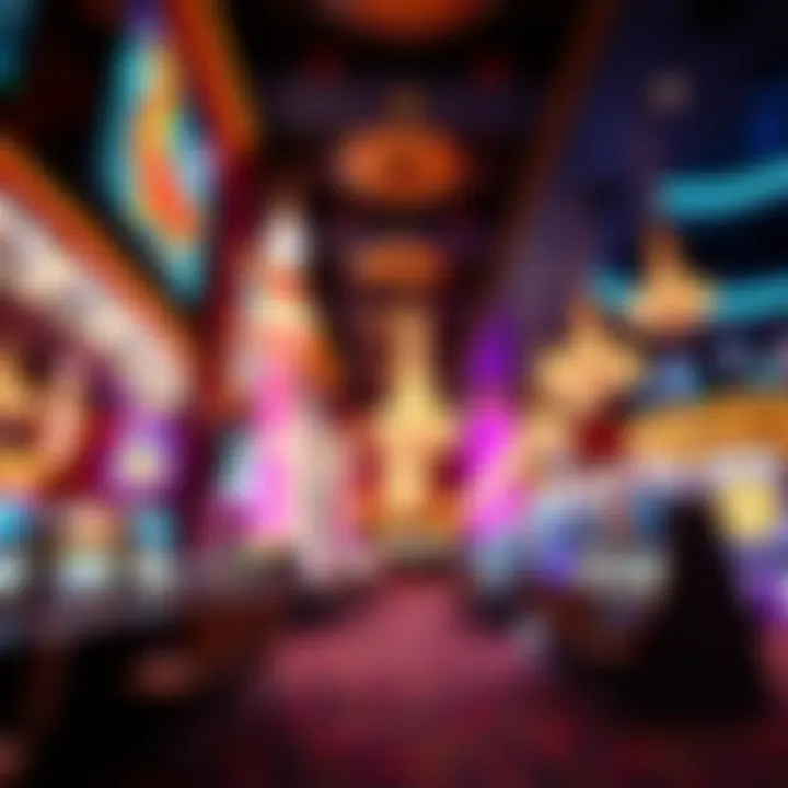 Luxurious casino ambiance featuring vibrant lights and elegant decor