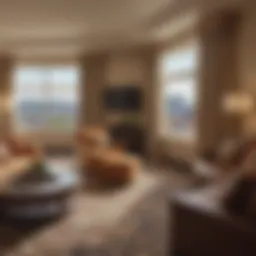 Luxurious hotel suite overlooking Mohegan Sun