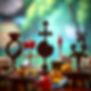 An artistic depiction of the game's unique symbols and icons.