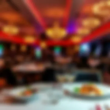 Elegant dining area with gourmet dishes and vibrant ambiance