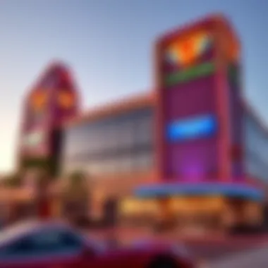 Exterior view of Diamond Jacks Casino showcasing its vibrant architecture