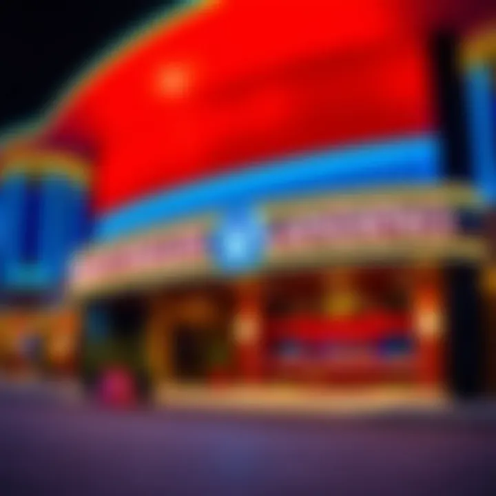 Entrance of Saganing Eagles Landing Casino showcasing its vibrant architecture