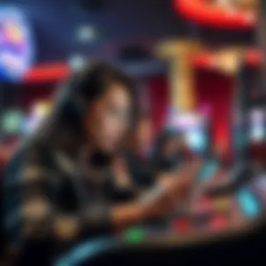 A player engaged in gaming on a mobile device