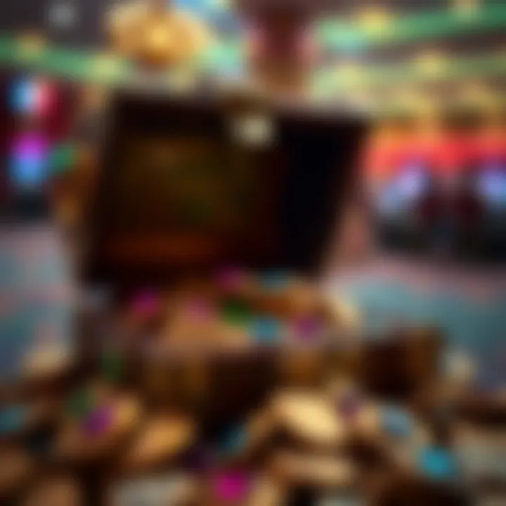 A treasure chest filled with coins and jewels