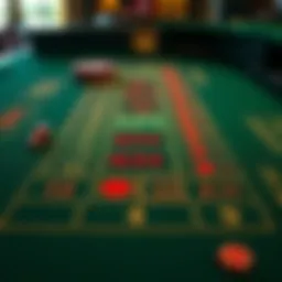 Craps table layout showcasing various betting options