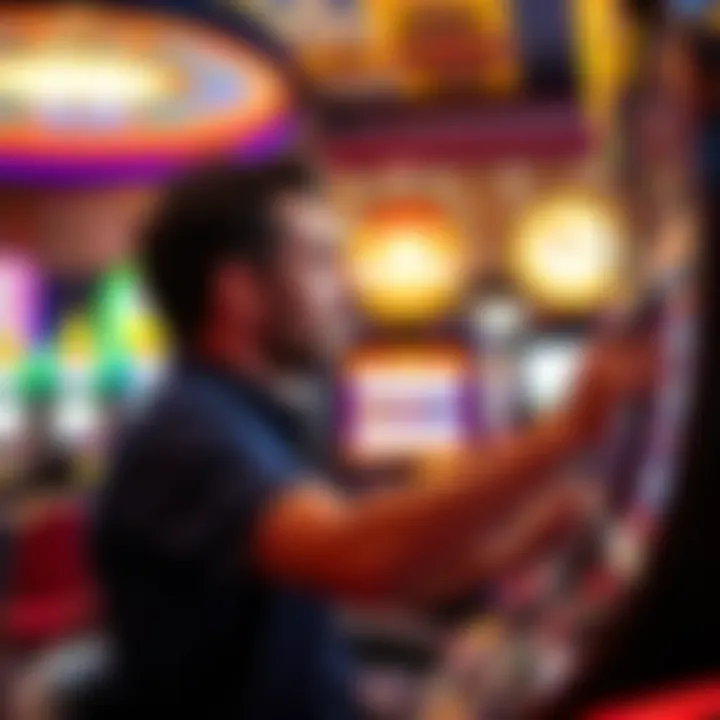 Winning Moment on Slot Exciting moment of a player winning on a slot machine