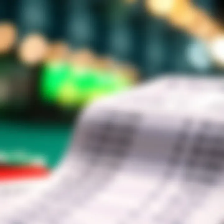 Close-up view of a betting slip with odds highlighted