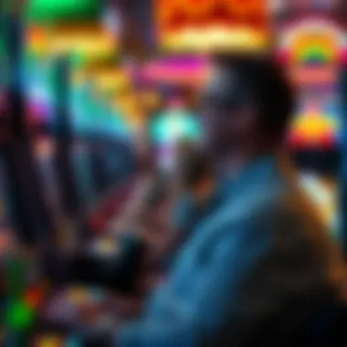 Engaging visual of a player enjoying the Hot Hit Rainbow Riches slot machine in a casino setting.