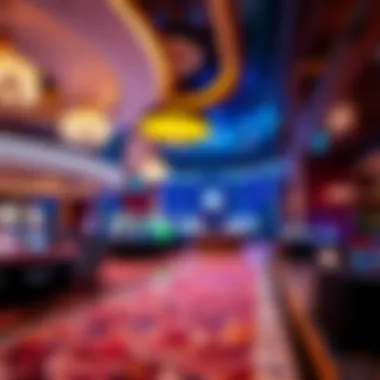 Luxurious Hotel Casino Lobby in Boston An interior shot of a luxurious hotel casino lobby