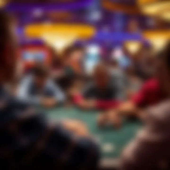 A group of players engaged in an intense poker game, reflecting the competitive spirit.