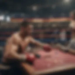 Boxing match with betting odds displayed
