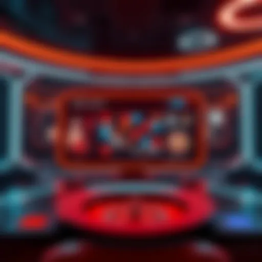 A futuristic online casino interface showcasing advanced technology