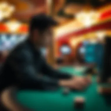 A player engaged in an online poker game, focused and strategic