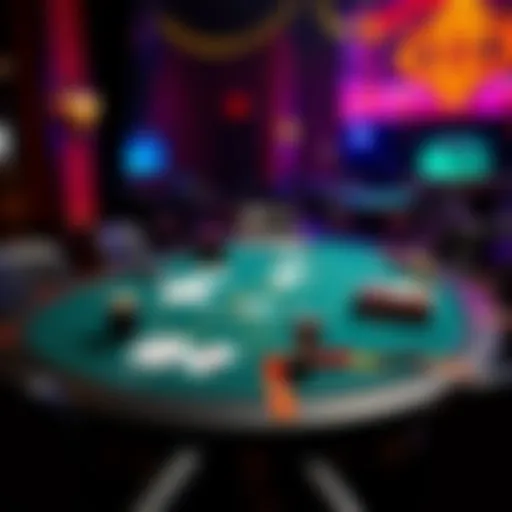 A sophisticated poker table set for an online game