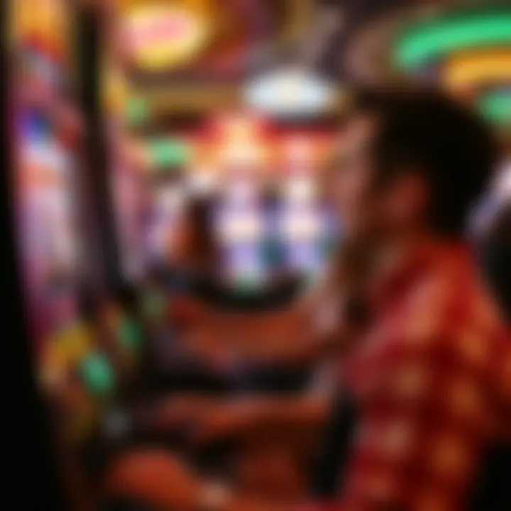 Engaging Slot Machine Experience A player enjoying a thrilling moment at a slot machine