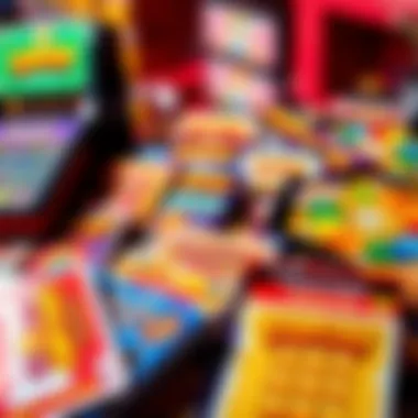 An assortment of colorful scratch cards displayed