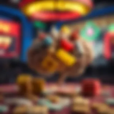 Illustration of a brain with gaming elements symbolizing psychology