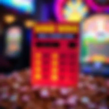 A vibrant scratch card with winning amounts highlighted