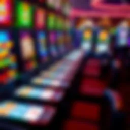 Vibrant slot machine display showcasing colorful graphics and themes