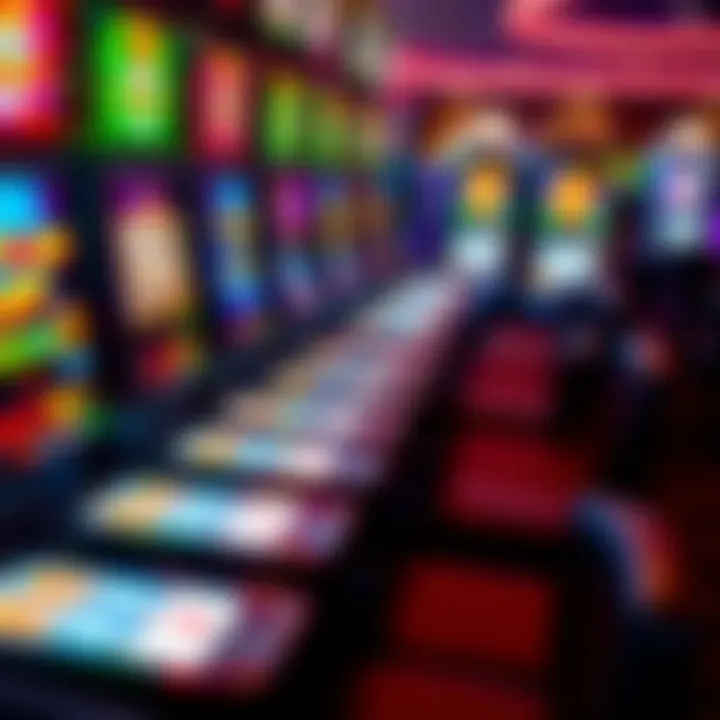 Vibrant slot machine display showcasing colorful graphics and themes