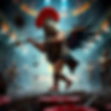 Thematic representation of Spartacus and gladiatorial battles