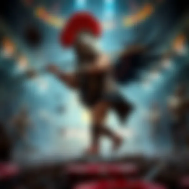 Thematic representation of Spartacus and gladiatorial battles