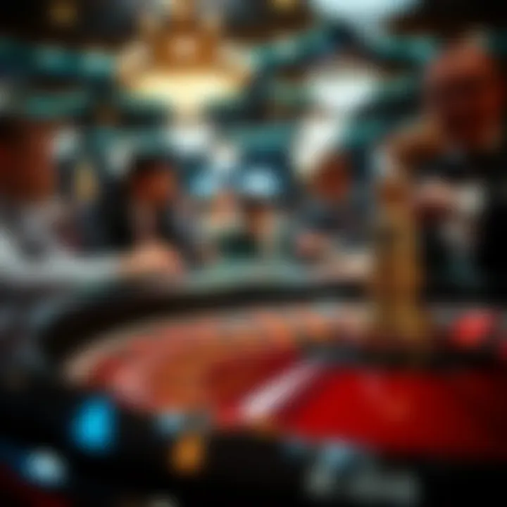 Engaging Gameplay at the Roulette Table Close-up of a roulette table with players engaged in gameplay
