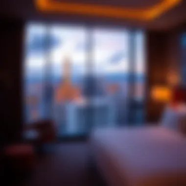 Luxury Room with Skyline View Luxurious hotel room with breathtaking view of the Las Vegas skyline