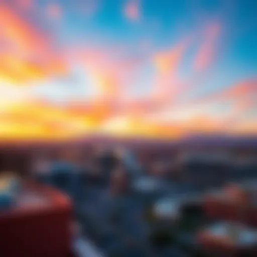 Stunning panoramic view of the Las Vegas Strip at sunset