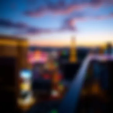 Vibrant Nightlife from the Rooftop Vibrant night view of the Las Vegas Strip from a rooftop bar