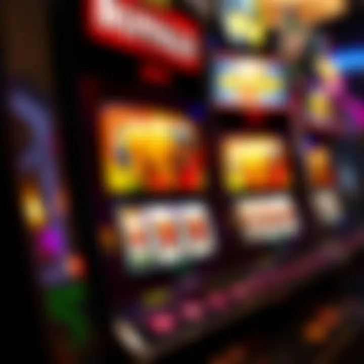 A close-up view of a buffalo slot machine with vibrant graphics