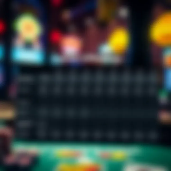 Comparison of Game Offerings A detailed chart comparing game offerings across various online betting platforms.