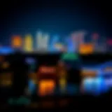 Illuminated skyline of Singapore's casino resorts at night