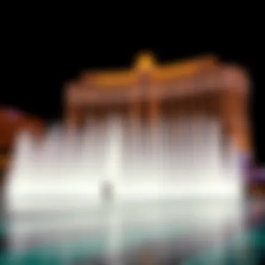 Stunning view of the Bellagio fountain show at night