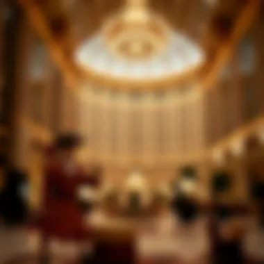 Luxurious interior of the Bellagio lobby