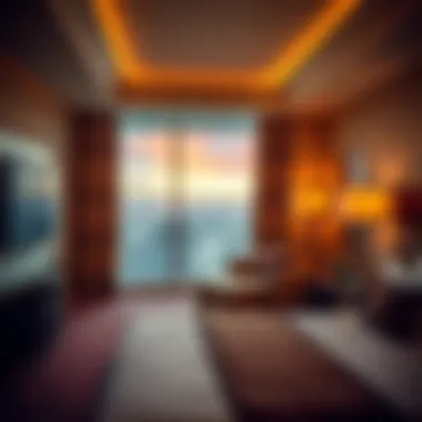 Luxurious guest room with city views at the Nugget Hotel