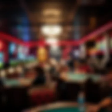 A bustling poker venue filled with enthusiastic players