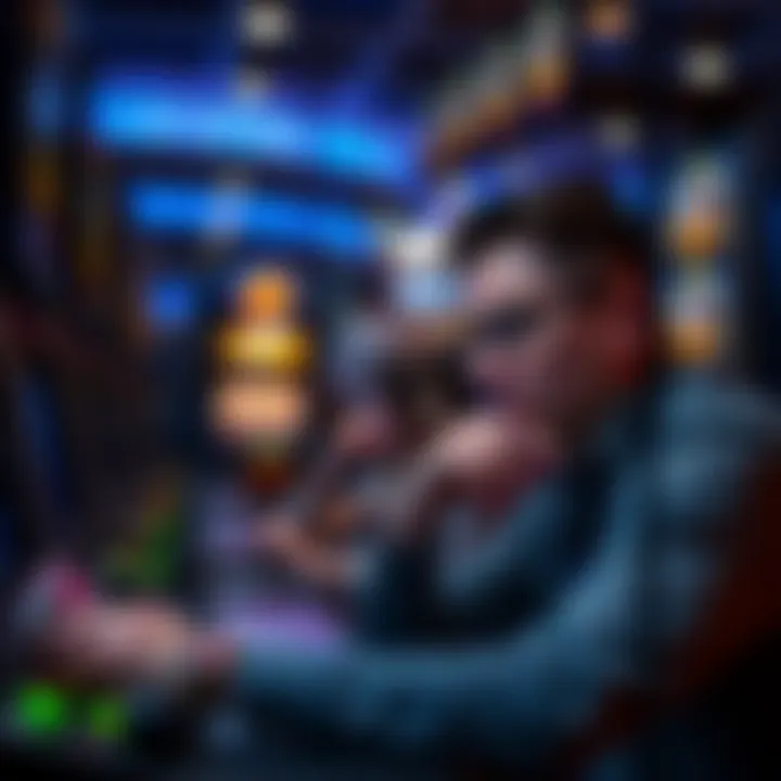 A thoughtful player contemplating strategies while playing a free slot game