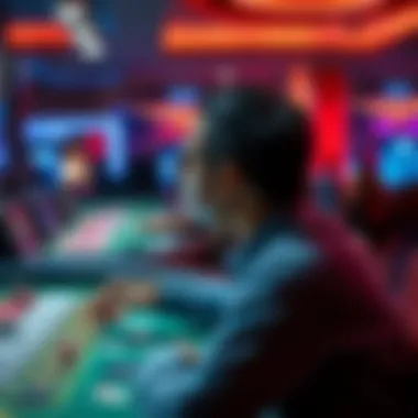 An artistic representation of the psychological aspects influencing players in gambling