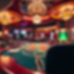 Elegant gaming table with vibrant casino atmosphere